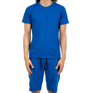 Camisa de Pijama Casual para Hombre, Gris Azul Marino, Manga Corta, Tejida, Ecológica, 100% Algodón, con Bolsillo en el Pecho, Transpirable, para Invierno - Product Image 2