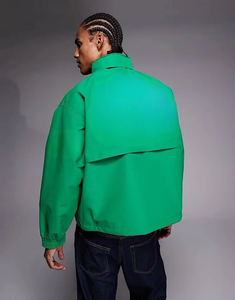 Men's Hooded Windbreaker <b>Jacket</b> Solid Color Zipper Closure Sporty Casual Outdoor Wear Spring Polyester Material - Product Image 2