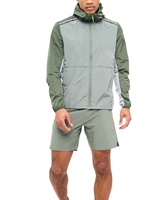 Conjunto de Pantalones Cortos Cortavientos de Nailon, Nuevo, Personalizado, para Hombre, Talla Grande, con Capucha, Ligero, Transpirable e Impermeable, para Correr