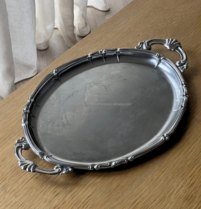 ชุดถาดเสิร์ฟอาหารถาดทองหรูหราออกแบบได้ตามต้องการถาดเสิร์ฟอาหารมื้อค่ำแบบโลหะ - Product Image 1