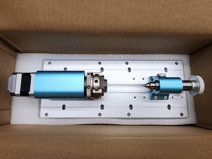 โมดูลแกนหมุนสำหรับเครื่อง CNC ซีรีส์ 4040 และ 3030 พร้อมมอเตอร์สเต็ปเปอร์เกียร์แบบดาวเคราะห์, หัวจับ 4 ขา, ช่วงการจับยึด 10-200 มม. - Product Image 4