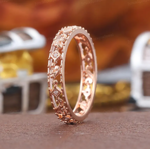 Anillo Magnético de Cobre Unisex, Anillo Terapéutico para Dedos, Diseño Floral con Hojas de Rosa y Borde de Cuentas, Alivio del Dolor Articular, Biomagnético - Product Image 4