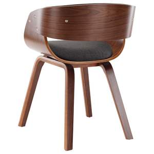 Silla de Comedor Gris y Marrón Oscuro con Madera Curvada Estándar Hecha de Poliéster - Product Image 5