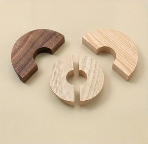 Minimalistic <b>walnut</b> Handmade oak <b>drawer</b> pulls Geometric wooden cabinet knobs Minimalist furniture handles for Home Office - Product Image 3