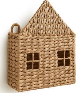 Panier de rangement mural en forme de maison en jacinthe d'eau, fait main, vente en gros, écologique, fabriqué au Vietnam - Product Image 1