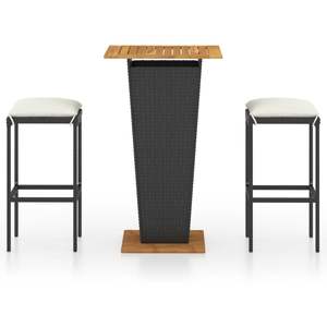 Set da bar da giardino nero e bianco crema - Product Image 2