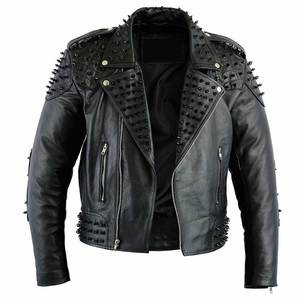 Dernière Collection – Blouson en Cuir Véritable Décontracté à Franges pour Femme – Veste Noire en Cuir Clouté pour Femme – Vente en Gros - Product Image 1