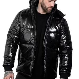 Vestes matelassées épaisses à capuche pour hommes Rainbow Spray, coupe-vent et imperméables, brillantes, pour l'hiver, vente en gros à faible MOQ - Product Image 1