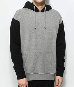 Sudadera con Capucha para Hombre, Color Gris y Negro, Estilo Casual, Manga Larga, Bolsillo Canguro, Ropa Urbana - Product Image 2