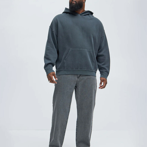 Fashion Custom Logo Men's <b>Hoodie</b> Pullover 100% Organic Cotton <b>Plain</b> <b>Hoodie</b> Mens Vintage <b>Hoodie</b> Washed Heavyweight Blank - Product Image 3