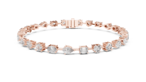 Pulsera de tenis de oro blanco de 18 quilates con diamantes cultivados en laboratorio de 3.9 quilates de corte mixto, chapada en rodio, ideal para regalar, fiestas, bodas, uso diario y oficina. - Product Image 5