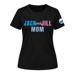 T-shirt pour femme inspiré de Jack et Jill, à manches courtes, col rond, en coton doux, décontracté, avec logo personnalisé, graphique stylé - Product Image 1