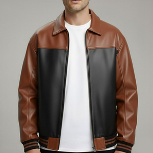 Veste d'hiver en cuir de mouton avec détails matelassés, meilleur design vintage pour homme, veste en cuir de motard pour homme, personnalisable - Product Image 1