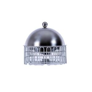 Luxury Round Casserole Server – Stainless Steel <b>Buffet</b> Food <b>Warmer</b> with Red Beaded Design & Decorative Globe Lid - Product Image 5