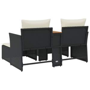 Sofá de Jardín de Ratán PE Negro con Patas Ajustables, Conjuntos de Jardín Estándar - Product Image 6