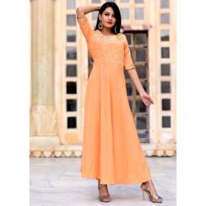 Vestido de Noche Hecho a Mano con Cuello Redondo y Corte en A, Talla XS Exclusiva, Cintura Natural, Elegante y con Detalles Artesanales - Product Image 3