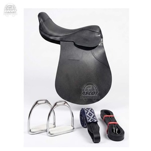 Nuevo diseño de silla de montar Polo de cuero genuino, silla de montar inglesa, juego completo con correas de estribo de hierro y cincha, venta al por mayor - Product Image 2