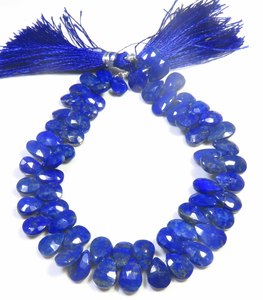 Cuentas de Piedra Preciosa Azul Lapislázuli Natural Perforadas Lateralmente, Corte Pera Facetado de 8-10mm, Hilo de 8 Pulgadas, DIY, Grado Superior, 100% Color Natural - Product Image 1
