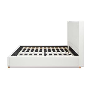 Cadre de lit plateforme Miramar en polyester blanc antique avec tête de lit rembourrée King Size - Product Image 4