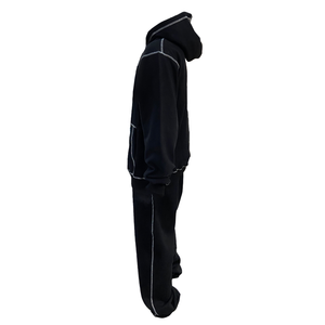Ensemble de sport décontracté deux pièces pour homme, idéal printemps-automne, pour jeunes et d'âge moyen, achat groupé, survêtement de loisirs pour la course à pied (sweat-shirt et pantalon de survêtement) - Product Image 2