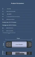 Lecteur de cartes mémoire FEIXUAN personnalisé 2-en-1 TF/SD USB 3.0 5 Gbps à transmission haute vitesse pour téléphone portable et ordinateur portable