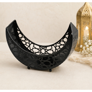 Bandeja de Metal con Forma de Luna Creciente, Plato para Servir Eid Mubarak, Soporte de Hierro para Exhibir Postres de Ramadán, para Mesa de Fiesta Islámica - Product Image 1
