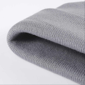 Gorro de Punto Gris Unisex ODM OEM, 100% Acrílico, Color Sólido, Gorro Casual de Invierno para Adultos, 56-58CM - Product Image 2