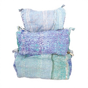 Handmade Vintage Kantha 3 pouch set for Women Elegant makeup Pouches Stylish Wholesale Lot of Women's pouch with zipper closure - Product Image 1