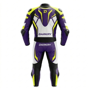Combinaison en cuir personnalisée pour la course moto, équipement de moto en gros OEM, vêtements de protection pour la course sur circuit, gants, bottes, chaussures - Product Image 2