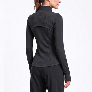 Women's <b>Workout</b> <b>Jacket</b> Lightweight Zip-Up Athletic Running Yoga Top with Pockets Long Sleeve Gym Yoga Wear Thumb Holes <b>Jacket</b> - Product Image 4
