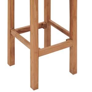 Ensemble de 4 tabourets de bar en teck massif durable, finition bois naturel pour une utilisation durable - Product Image 4