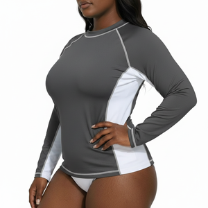 Vente en gros de chemises de compression personnalisées pour femmes, à manches longues, imprimées par sublimation, OEM - Product Image 3