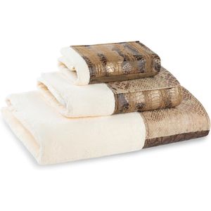 Set di 3 Asciugamani da Bagno di Lusso Contemporanei dello Zambia, Asciugamani con Stampa Animalier per Bagno e Mani - Product Image 1