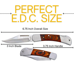 Cuchillo Plegable Táctico de Supervivencia de Acero Inoxidable y Madera, Grabado Láser, Personalizable OEM, Venta Caliente EP - Product Image 6