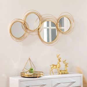 Arte Murale Moderna in Metallo Dorato, Design Contemporaneo 3D, Sculture a Specchio per Arredamento Casa, Soggiorno, Camera da Letto, Sala da Pranzo - Product Image 2