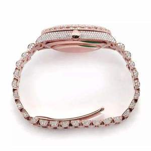 Luxury Iced Out Moissanite <b>Watch</b> Rose Gold Automatic Mechanical Diamond Bust Down Hip Hop Wristwatch - Product Image 4