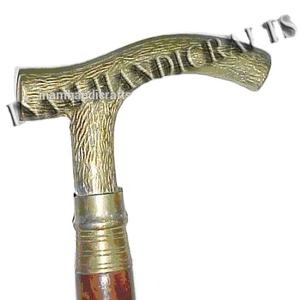 Bâtons de marche en bois faits à la main avec poignée de derby en laiton/bâtons de marche pour personnes âgées/cannes de marche en bois avec poignée en laiton - Product Image 3