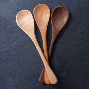 Cuillères de cuisine en bois naturel pour ustensiles de cuisine, vaisselle en bois, bois massif durable - Product Image 3