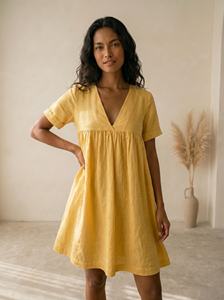 Robe midi en mousseline 100% coton imprimé floral, anti-plis, col à capuche, sans manches, coupe trapèze ample, décontractée, été/printemps, fente haute - Product Image 2