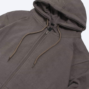 Sweat à capuche zippé pour homme en coton tissé écoresponsable teint en pièce, avec motif écossais et doublure polaire, idéal pour l'hiver - Product Image 5