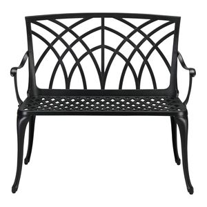Panca da Esterno in Alluminio Nera da 38 Pollici per Parchi, Giardini, Centri Commerciali - Arredo Versatile per Patio - Product Image 6