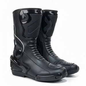 Bottes de motocross unisexes pour adultes en cuir résistant pour l'hiver, 220g, tissu respirant, logo sur le devant, absorption des chocs, manches longues, moto - Product Image 1
