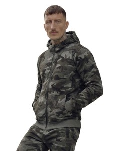 Men's <b>Camouflage</b> Printed Zip-Up Hoodie <b>Tracksuit</b> Full Length Breathable Streetwear Autumn Wear with Side Pockets - Product Image 3