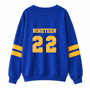 เสื้อสเวตเชิ้ตแบบมีฮู้ดระบายอากาศได้ดีของชมรมซิกมาแกมมาโร พร้อมโลโก้ปักด้านหน้า สีน้ำเงินทอง แขนยาว สำหรับผู้หญิง - Product Image 3