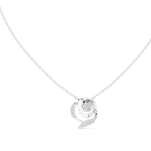 Colgante único de diamante cultivado en laboratorio con diseño floral de rosa, engastado en oro blanco macizo de 18 quilates, para compromiso, boda, regalo de San Valentín, uso diario - Product Image 1