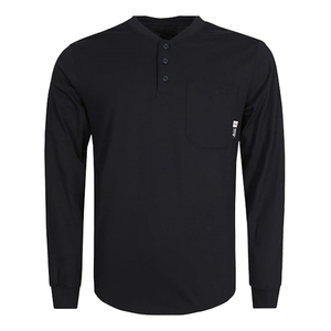 Camisa de Manga Larga Unisex Resistente al Fuego, Transpirable, de Algodón, Ignífuga, Ropa de Trabajo de Seguridad Industrial, Color Azul Marino - Product Image 1