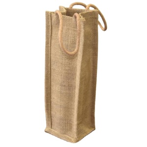 Bolsa porta botellas personalizada, bolsa de yute para vino - Product Image 1