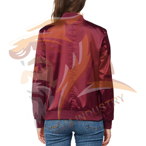 Customized Size Women's Satin Knitted Eco-Friendly Jacket Light <b>Weight</b> Windproof Polyester Filled Women Satin Jacket - Product Image 2