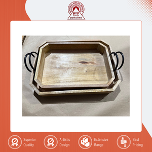 Bandeja de Servir Rectangular de Madera de Mango, Hecha a Mano, Ecológica, Lavable, Moderna, con Logotipo Personalizado, Precio al por Mayor - Product Image 5