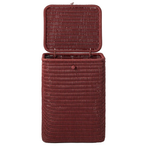 Cesta de Almacenamiento de Mimbre de Colores con Tapa, Estilo Vintage, Organizador de Mimbre, Artesanía Vietnamita, Cesta Decorativa, Diseño Personalizado, Proveedor OEM ODM - Product Image 1